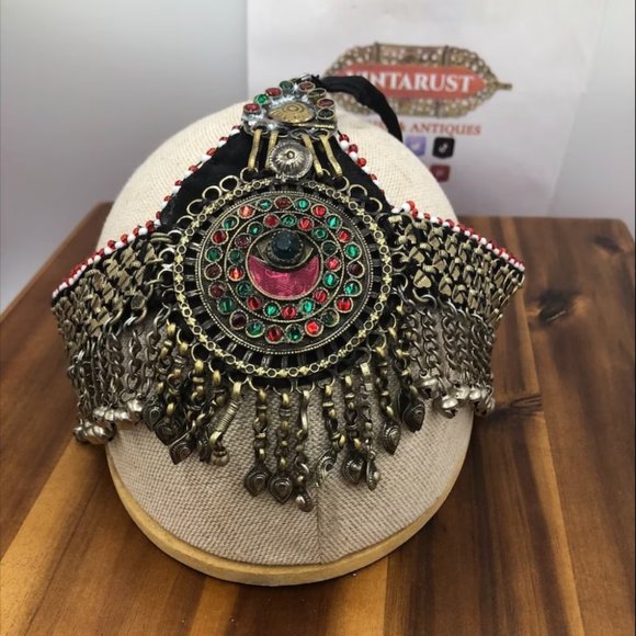 Vintage Headpiece Afghan headpiece, Hair Jewelry, Headpiece Jewelry, Tribal - Picture 1 of 7